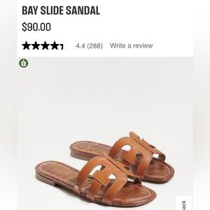 NWT Sam Edelman Brown Leather Slide Sandals